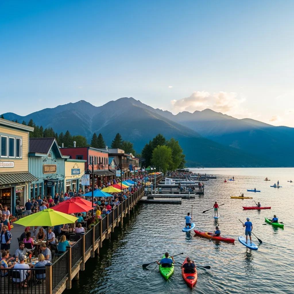Community activities at Whitefish Lake with shops and outdoor recreation