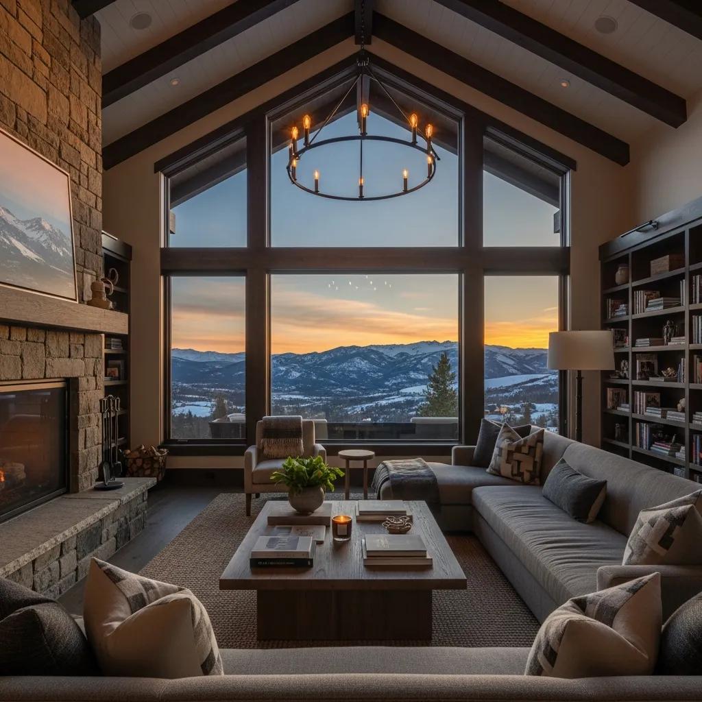 Elegant interior of a luxury mountain home in Montana