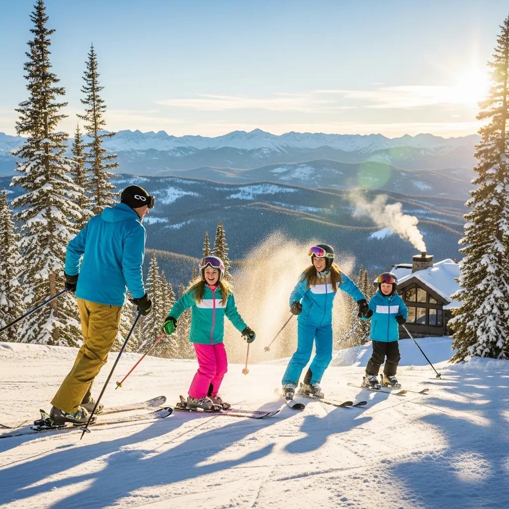 Family enjoying outdoor activities in Big Sky, Montana