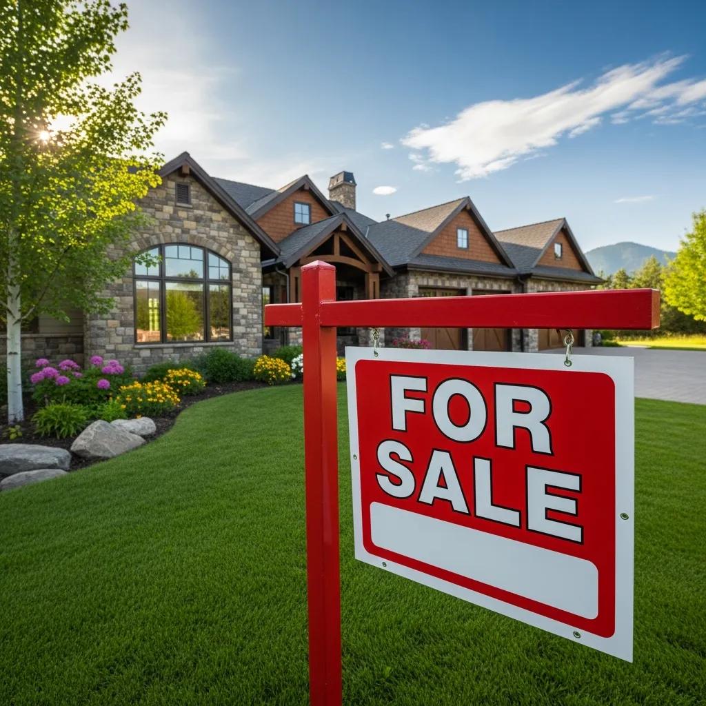 For Sale sign in front of a luxury property in Missoula, indicating investment opportunities