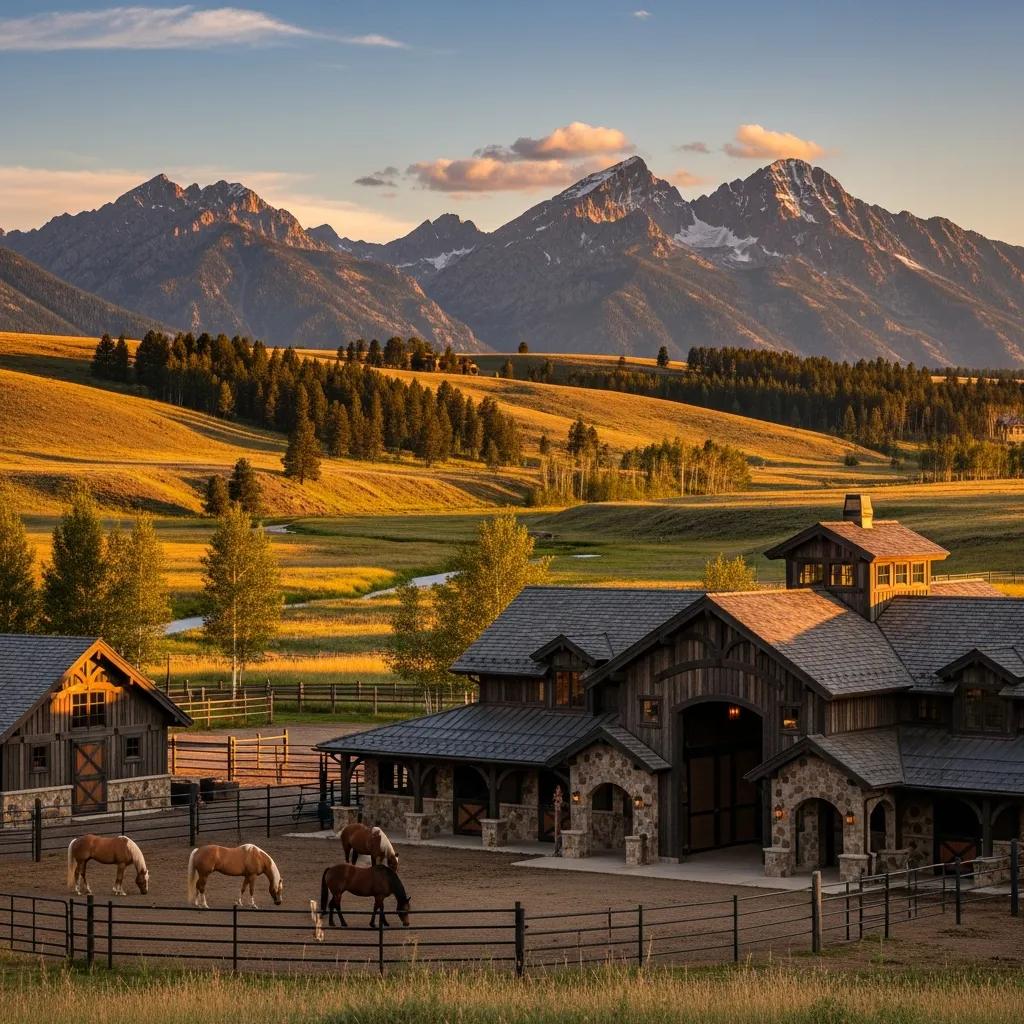 Luxury ranch in Montana with expansive land and stunning views