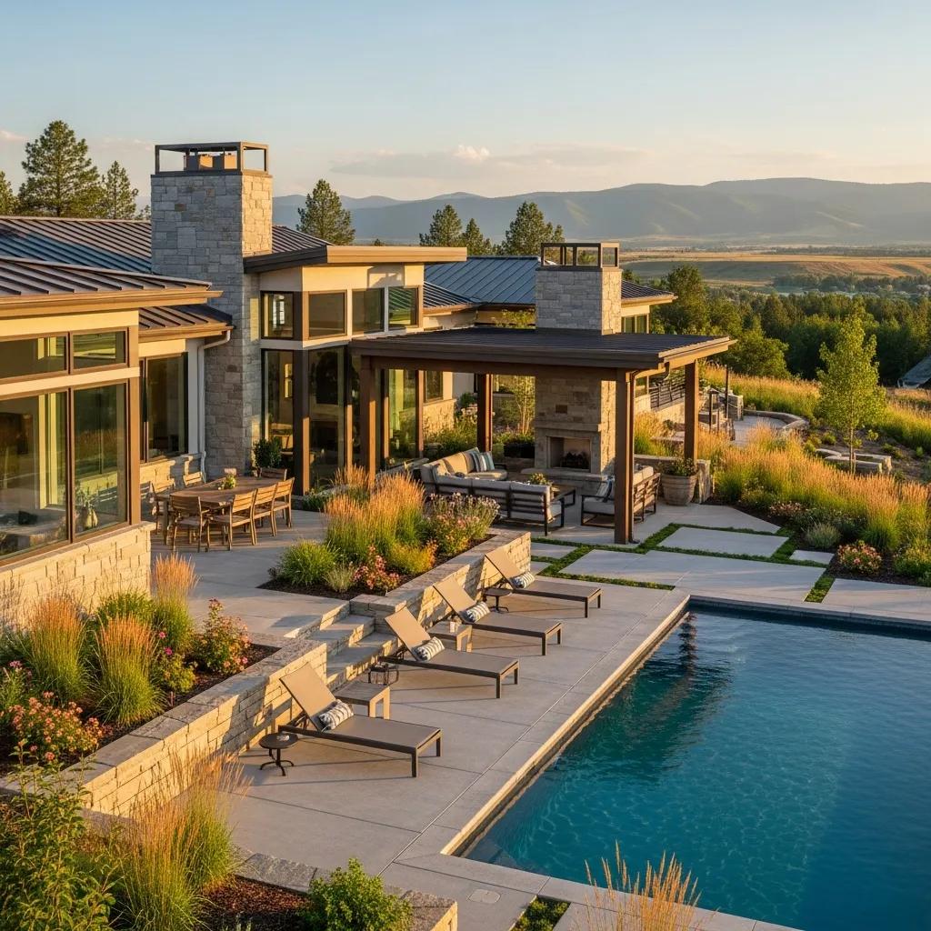 Luxury retirement property in Florence MT with high-end finishes and elegant outdoor spaces