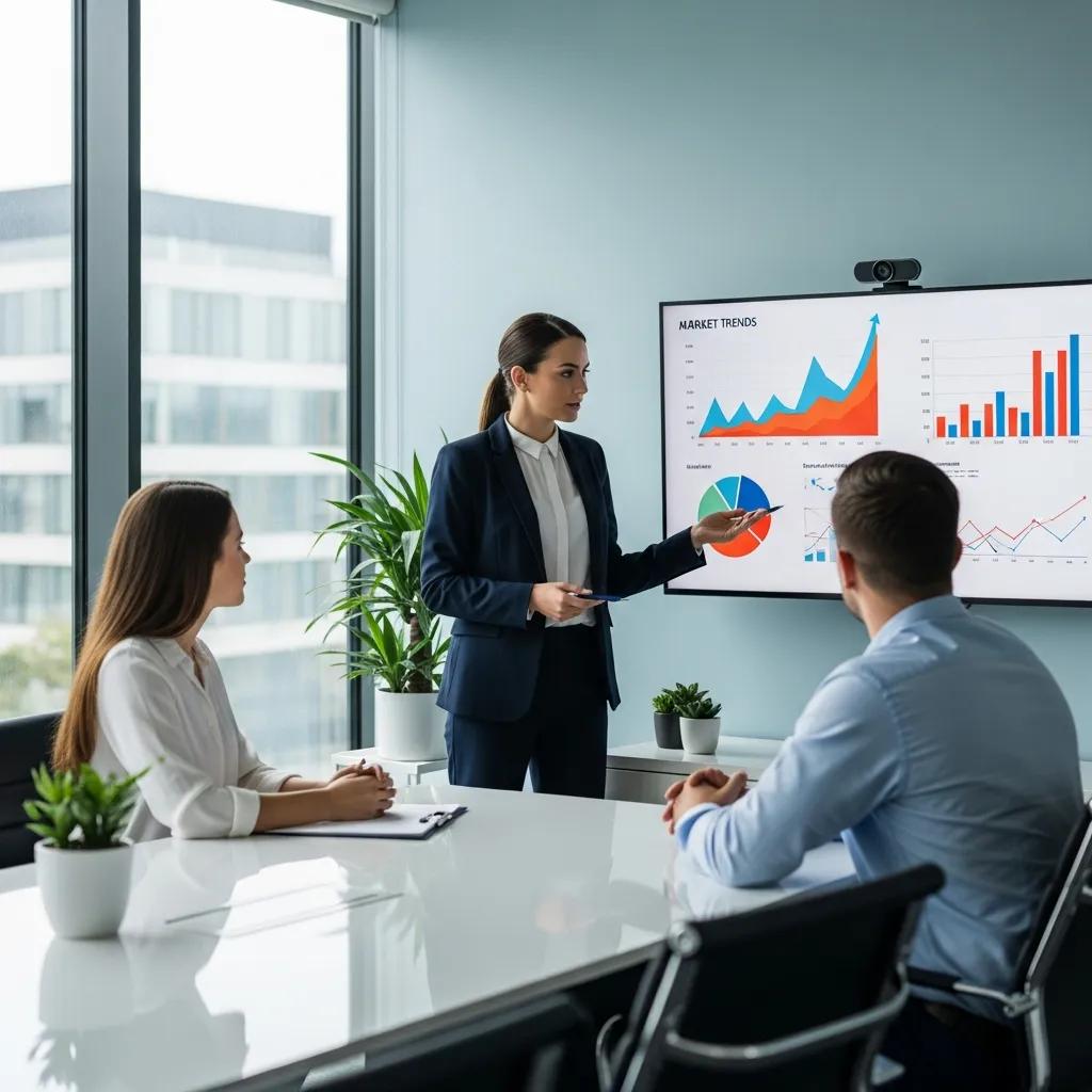 Real estate agent discussing market trends with clients, symbolizing Lolo's property market performance